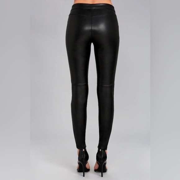Free People Black Vegan Faux Leather Women's Leggings Size Lg/30 - Picture 8 of 15